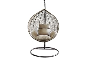 MILANI HOME MilaniHome.it - Sedia Sospesa Poltrona A Dondolo Intrecciato In Rattan Per Casa E Giardino Con Cuscino