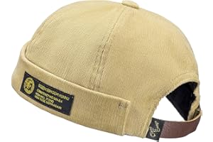CLAPE Corduroy Docker Cap Casquette sans Visiere Homme Femme Bonnet de Docker Marin Rolled Cuff Brimless Hat