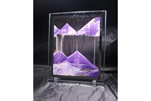 HY HAOYING ITTA Moving Sand Art Picture, 3D Dynamic Sand Art Liquid Motion, Rectangle Glass Rainbow Vision Sand Picture Sandscape Flowing Exotic Sand Frame Relaxing Desktop Home Office Décor