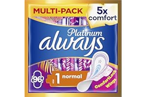 Always Platinum Normal (rozmiar 1) Podpaski Ze Skrzydełkami 96, 5-Krotnie Lepszy Komfort I Maksymalna Ochrona