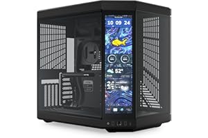 HYTE Y70 Touch Infinite Dual Chamber ATX Mid Tower Modern Aesthetic Case with Integrated 2.5K LCD Touchscreen - Pitch Black