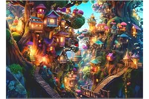 HUADADA jigsaw puzzles for adults 1000 piece Jigsaw Puzzles for Adults Creative Puzzles for Adults Kids Family Educational Games Home Decoration Gift - Forest Tree House (27.56" x 19.67")