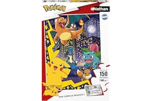 Nathan - Puzzle Enfant - 150 pièces - La ville des Pokémon - Pour enfants Garçon ou fille dès 7 ans - Puzzle de qualité supérieure - Carton épais et résistant - Aventure - 86189