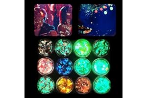 MATSIZEN 12 Colores Purpurina Cara Festival,Glitter Maquillaje,Brillos para La Cara,Purpurina Cara,Cosméticos Con Purpurina,Adecuados Para Ojos,Rostro,Cabello,Uñas y el Festival de Música Masquerade Halloween