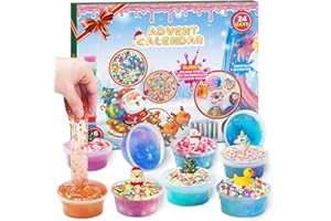 Sudatong Schleim Adventskalender 2024 Kinder DIY Slime Herstellungsset 24 Tage Weihnachten Countdown Weihnachtskalender für Mädchen Jungen 4 5 6 7 8 9 10 11 12 Jahre alt