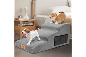 Zvonema Schody dla psów, schodki dla małych psów, zdejmowane, rampa dla psów, wodoodporne, nadają się do prania, przenośne, na sofę, łóżko, dla kota z gąbki, 1 rolka do kłaczków