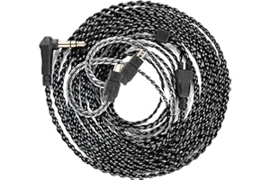 YINYOO KZ ZS10 Pro IEM Cable, 2 Meter Long in Ear Monitor Cable, CCZ C01 4N OFC Upgraded Earbuds Cord for ZSN PRO X, Castor, EDX PRO, ZS12 PRO X, ZS10 PRO-X, ZAR, ZAS, CCA CRA (2m, 2Pins Without Mic, Black)