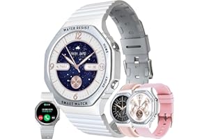 ZPIMY Smartwatche Kobiety z Funkcje Telefonu Bluetooth, Sportowy Smartwatch 1,32 Cala ze 123 trybami Sportowymi, Odtwarzaczem Muzycznym, Pomiarem tętna, Wodoodpornością IP68 dla Android iOS (srebrny)