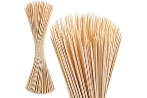 NADAKIN 200 PCS Bamboo Marshmallow Roasting Sticks, Smores Skewers for Fire Pit, Proper Long 40 CM Heavy Duty 4mm Thick Wooden Smores Sticks for Open Fire Pits Roaster Barbecue Hot Dog Camping Kebab Sausage