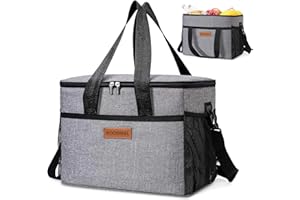 WOOBROO Cool Bag & 30 Litre Cooler Bag - Insulated Cool box Picnic Cool Lunch Bag Keep Warm and Cold, Leak-Proof, With Carriying Straps, Multiple Pockets - Ideal for Travel, Camping, Picnics