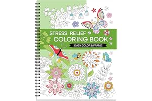 ASTEN Adult Colouring Book: Stress Relief Colouring Books for Adults Relaxation with with 30 Pattern Included Mandalas Inspirational Flower, Spiral Colouring Pad Thick Paper, Gift for Women Men