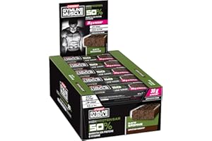 GYMLINE Enervit, High Protein Bar 50% Gusto Brownie con Copertura al Cioccolato Fondente, Barretta Proteica da 60 Grammi, con Proteine di Latte e Soia, Fonte di Vitamina B6 e Vitamina D, Senza Glutine