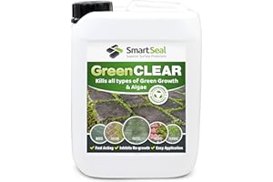 SmartSeal Green Clear Concentrate (5L) - Fast-Acting Mould, Lichen & Algae Remover – Easy to Apply Spray and Leave Patio Cleaner & Outdoor Cleaner for Roofs, Driveways & Paths – Kills Organic Growth