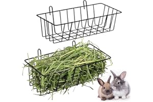 IMTRUB 2pcs Hay Feeder Rabbit Cage Hay Holder, Metal Cage Food Supplies Storage Racks, Decorative Pets Guinea Animal Bunnies Container for Ferret/Bunny/Guinea Pigs/Small Animal