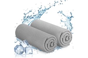 KAYMAN Asciugamano rinfrescante da palestra – azzurro (confezione da 2 – 120 x 35 cm), asciugamano in microfibra morbido e traspirante, asciugatura rapida, yoga, raffreddamento per collo e viso, sport