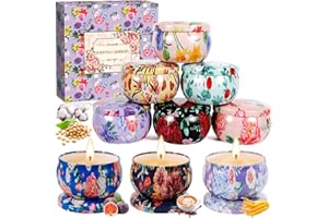 ZPQAODI Lot De 9 Bougies Parfumées Pour Femme,Coffret Cadeau de Bougies parfumées pour Femme, Aromathérapie Pour La Maison, Bougies Parfumées En Pot En Cire De Soja, Cadeau Femme,Anniversaire Cadeau