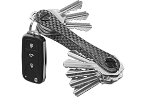 KeySmart - Portachiavi Organizzatore Compatto per Chiavi, Portachiavi Minimalista EDC senza Ingombri, Anello per Chiavi Auto, Espandibile (fino a 14 chiavi, Fibra di Carbonio 3k)