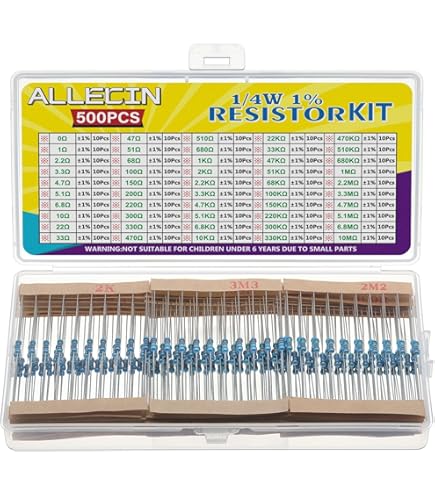 Kit 1280 Resistori A Film Metallico 1/4W - 64 Valori Da 1 Ohm A 10M Ohm, Per Fai Da Te Elettronico - Foto 2