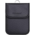 wisdompro Faraday Pouch for Car Keys, Car Key Signal Blocking Pouch, RFID Blocker for Car Keys, Anti-theft Remote Keyless Entry Protector - Black (PU Leather)