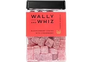 ‎WALLY AND WHIZ Wally and Whiz - Dänische Gourmet Weingummis - Schwarzes Johannesbeer/Erdbeer - Süßigkeiten Fruchtgummis - Tolles Geschenk - Vegane Glutenfrei und Allergenfrei - Natürliche Aromen & Farben 240g