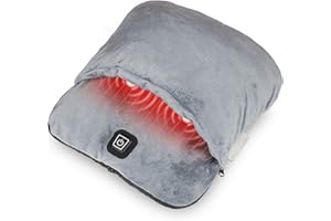 LOMITECH Elektrisch beheizter Fußwärmer mit Heiz-und Vibrationsmassage-Funktion,Elektrische Fußheizung,ultraweiches Flanell-Fleece,große,langlebige Anti-Rutsch-Sohle,für Männer und Frauen, lindert Schmerzen