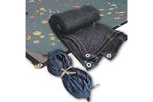 Cubierta De Invierno para Piscina Rectangular GOJLEX Cubierta De Pantalla De Piscina Rectangular De Malla para Piscinas Enterradas Cubierta De Red De Hojas sobre El Suelo - 20x40ft/6 * 12m