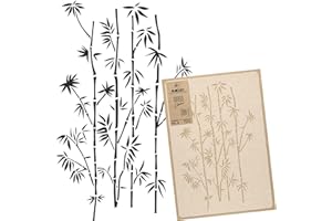 NAKLEO Floral Large Wall Painting Stencil 43x64 cm, Bamboo Creepers Climber Plant Pattern, Reusable Plastic Flower Template, DIY Art and Craft Home Decor, Floor Wood Fabric Furniture