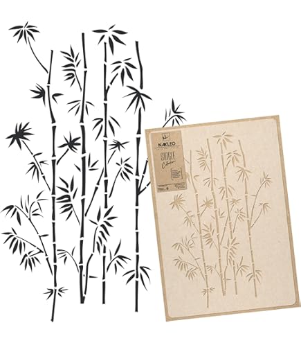 NAKLEO Border Muur Stencil 21x45cm, Olijf Bladeren Bloemen Patroon, Herbruikbare Plastic Sjabloon, Schilderen Streep DIY kunst en ambacht Home Decor, Stof Meubilair Hout Papier Patio