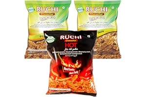 Ruchi Chanachur mixed packs - 3 packs : Two Bar-B-Q & 1 Spicy Hot, 300g x 3 packs (2BBQ+1Hot)