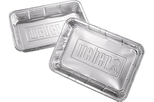Weber Lot de Barquettes en Aluminium - Lot de 10 Grandes Barquettes de Cuisson en Aluminium, Idéal pour Cuisson au Barbecue, Service de Plats et Nettoyage Facile - 18 x 28cm - (6416)