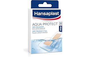 Hansaplast Aqua Protect wodoodporny plaster na ranę o bardzo dużej sile klejenia, idealny do kąpieli i pływania, 20 pasków