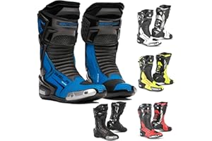 MAXIMO-MOTO Men's Motorcycle Boots, Motorbike Shoes for Men, Motocross Boots with Superior Comfort and Protection, Racing shoes