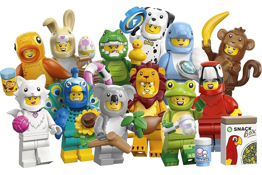 LEGO Minifigures Animal Series 28 - Blind Box - Get 1 of 12 Collectible Toys - Figures incl. Lion, Bunny, Cat & Dolphin - Party Bag Fillers for 5+ Year Old Boys & Girls - 71051