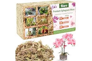 Riare 300g Sphagnum Moos Natürliche Terrarium Moos für Pflanzen Ausgezeichnete Belüftungsleistung für Orchid Topfpflanzen Home Blumenpflanzenanbau (300g)