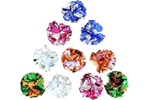 Andiker 10 szt. kulek dla kotów, 5 kolorów, interaktywne zabawki dla kotów domowych, do żucia, ścigania, gryzienia, polowania, zabijania czasu i utrzymania kondycji (10 szt.)