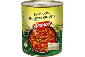 Erasco Serbische Bohnensuppe (1 x 750 ml), In rund 5 Minuten fertig – Mit viel Gemüse und Speck – Ohne Schnickschnack - Natürlich lecker