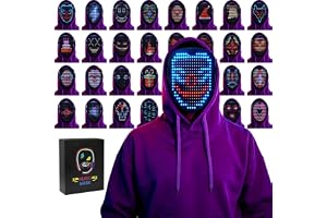 MOYACA LED-mask, upplyst mask med gestavkänning, coola lysande leksaksmasker fantastisk gåva för halloween jul kostymfest