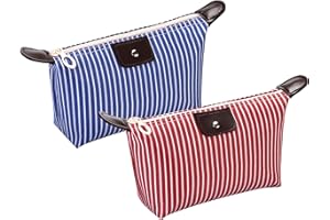 Larlary Kosmetyczka (2 szt.), przenośna kosmetyczka, czerwony i niebieski