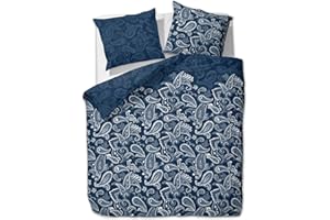 ‎ETÉREA HIMMLISCHE QUALITÄT etérea Microfaser Bettwäsche Paisley Life 135x200 2er Set - Bügelfrei mit Reißverschluß - nach Oekotex 100 - Bettbezug mit Kissenbezug - 135 x 200 + 80 x 80 cm - Blau