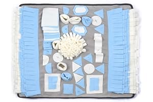 Petphabet Mata węchowa dla psów, (71 x 66 cm), łamigłówki, zabawki na nudę, mata do zabawy dla psa, mata spowalniająca jedzenie, mata szkoleniowa, można prać w pralce, szara