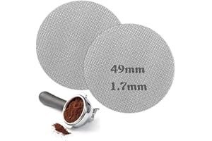 RUOXIXI 2 Pezzi Schermo per Caffè Espresso 49 mm Riutilizzabile, Schermo per Disco, 1.7 mm spessore 150 μm, Schermo Doccia Inferiore Professionale per Espresso Portafilter Filtro Cestino
