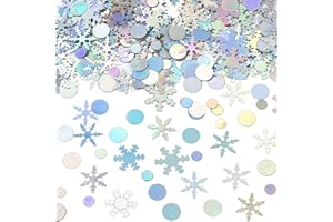 Gyufise Silver 1500 Pcs Snowflakes DIY Wintry Table Sprinkles for Holiday, Xmas, Wedding & Winter Wonderland
