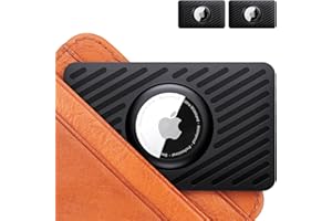 DLENP Wallet Holder for Airtag, 2 Pcs Slim Apple Airtag Wallet Holder, Card Case for Airtags Credit Card Anti-Lost Wallets Cover for Men's Women's Purse, Backpack, Handbag, Clutch,Luggage(Black)