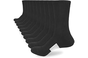 KOOOGEAR Womens Ladies Cushioned Walking Hiking Work Socks Black Anti Blister Thick Winter Sports Support Socks for Womens 4-7 Multipack Non Slip Cotton Thermall Athletic Socks 5 Pairs