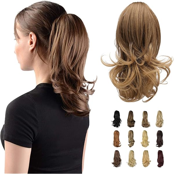 Synthetischer Pferdeschwanz-Extension – Clip-in-Haarteil Lang & Glatt, Mit Kralleclip, In Braun/Schwarz, Waschbar