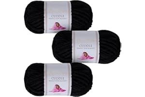 Utopia Crafts Cuddle - Gomitolo di ciniglia super grosso, morbido, per lavorare a maglia e uncinetto, 3 confezioni da 100 g,