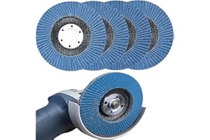 EZRANOVA Disques à lamelles Disques pour meuleuse d'angle Disques abrasifs 115 mm Lot de 4 disques abrasifs 40/60/80/120 grains pour meuleuse d'angle pour poncer et meuler le métal et le bois