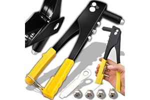 Retoo Pince à riveter aveugle robuste avec poignée ergonomique pour rivets aveugles en acier - Pince à riveter manuelle pour rivets de Ø 2,4, 3,3, 4,0 et 4,8 mm - Pince à riveter