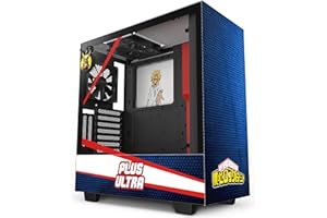 NZXT H510i - My Hero All Might édition limitée - CA-H510I-MH-AM - Boîtier PC gaming ATX moyen-tour compact - Port USB type-C à l'avant - Panneau latéral en verre trempé - Éclairage RGB intégré
