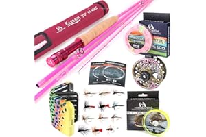 sprinton MAXIMUMCATCH Elegant Pink Fliegenrute für Damen, 2/5 wt, 6’6’’/9ft, 4 Teile Fliegenfischen Rute Combo